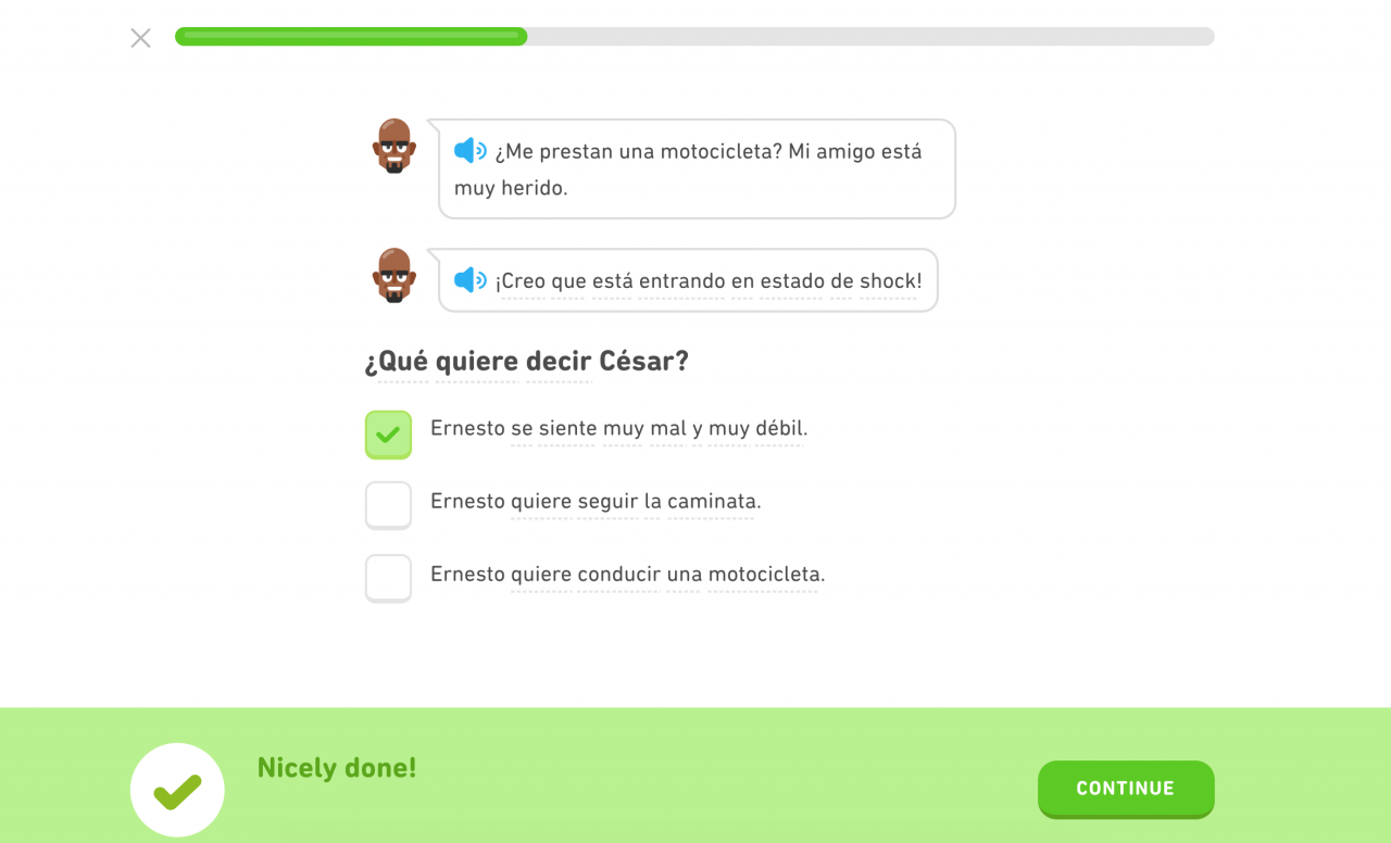 Duolingo stories exercise