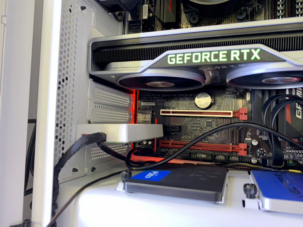 Video Card Installed in PC Case