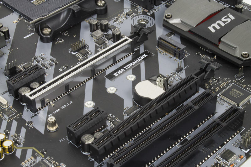 An M.2 slot on an MSI AMD-based motherboard, showing multiple mounting points