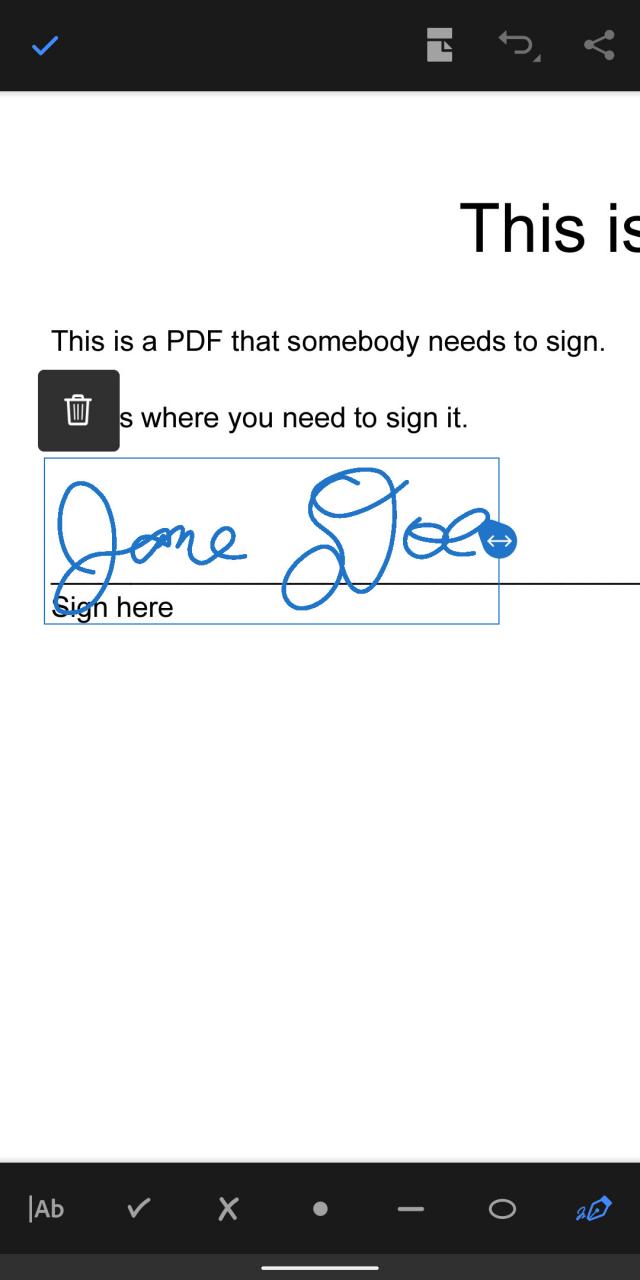 Now just place and size your signature.