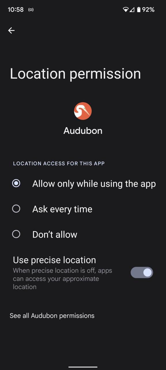 When you click on a specific app, you can change its permission level.