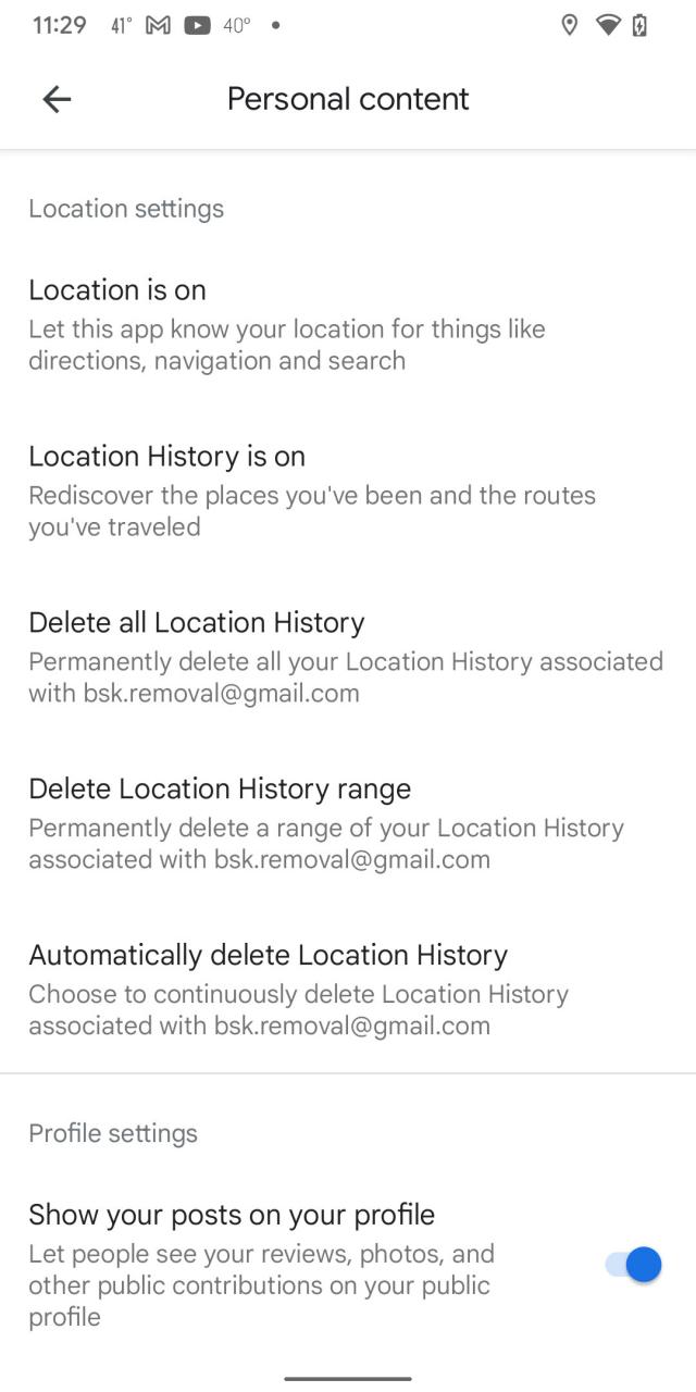 You can delete your entire location history, or just within a range of dates.