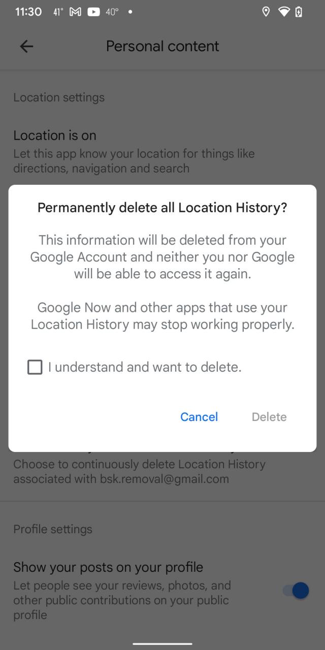 Google will always give you a last chance to back out.