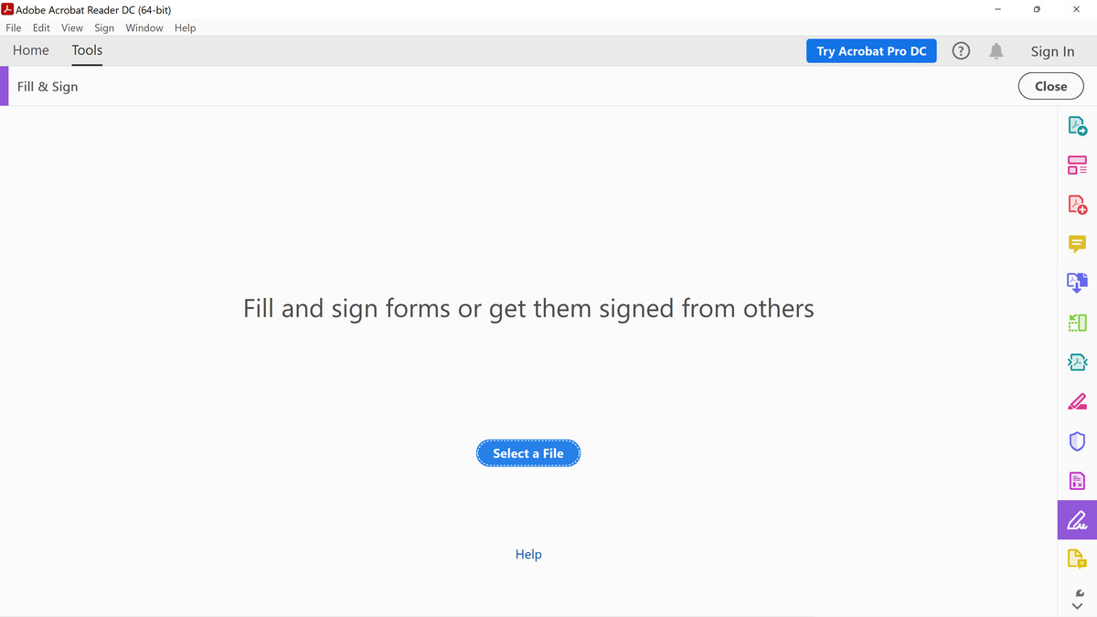 A new window will invite you to “Fill and sign forms or get them signed from others.” 