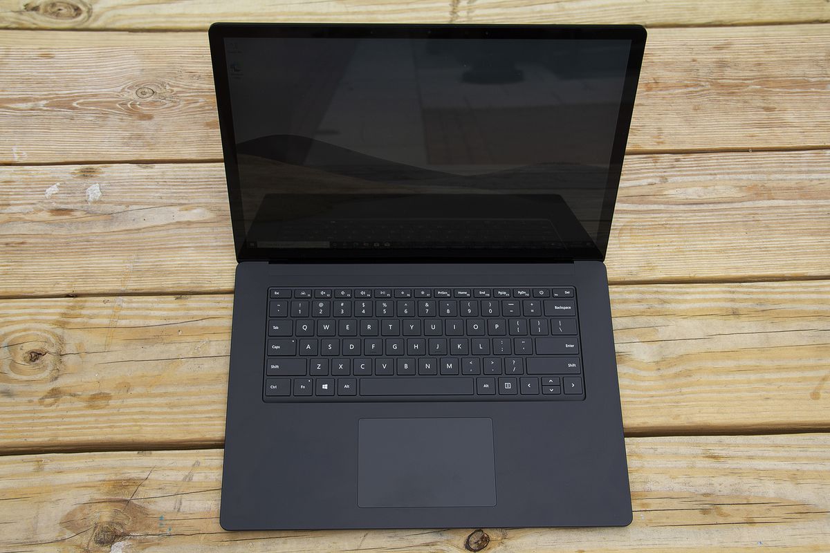 The Surface Laptop 4 15-inch seen from above.